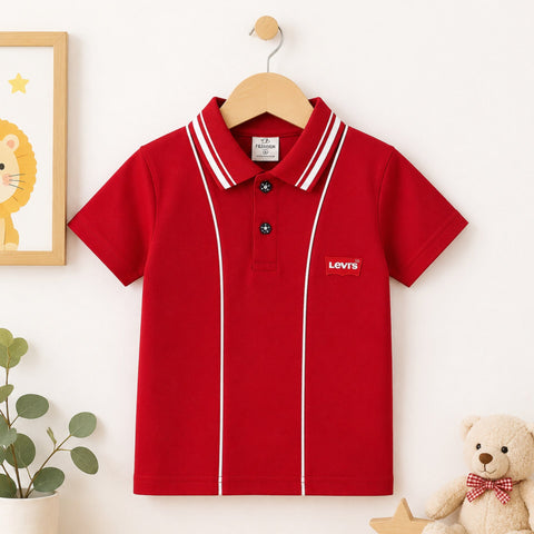 TA - Short Sleeve - Polo T-Shirt - Red - Levi