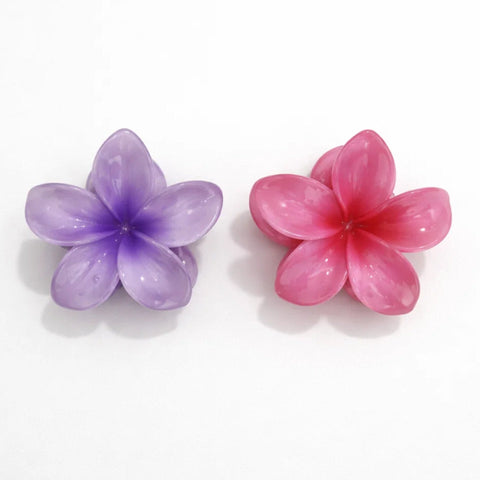 Pack of 2 - Hibiscus - Purple & Pink - Shiny Flower