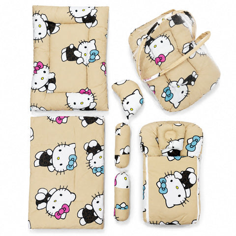 Newborn Cotton Bedding Set - 8 Pieces - Hello Kitty - Skin