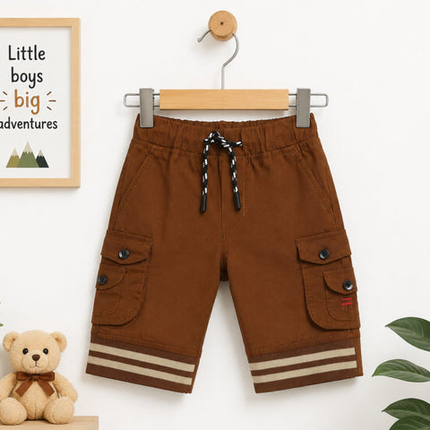 Active - Cotton - Three Quarter - Cargo Shorts - Brown