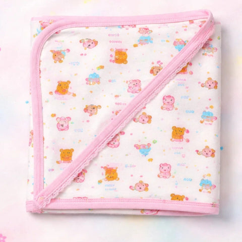 TBA - Cotton Jersey - Wrapping Sheet - Pink - Forest Friends - 26