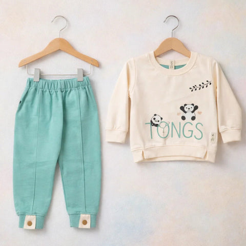 Six Bro - 2 Pieces - Suit Set - Sea Green - Panda