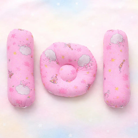 Pack of 3 Pillows - Pink - Clouds