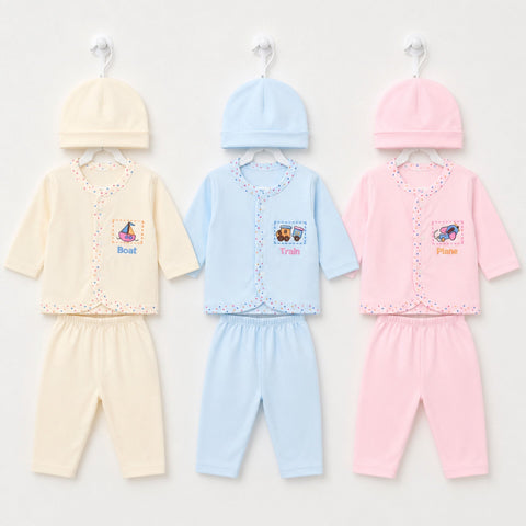 TBS - Cotton Interlock - Newborn Night Suits - YPB - Transport - 26