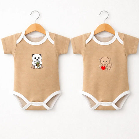 TBS - Pack of 2 - Cotton Jersey - Short Sleeve Bodysuits - Skin & Skin