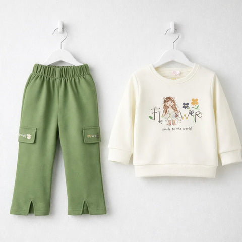 Verrino - 2 Pieces - Suit Set - Green - Flower