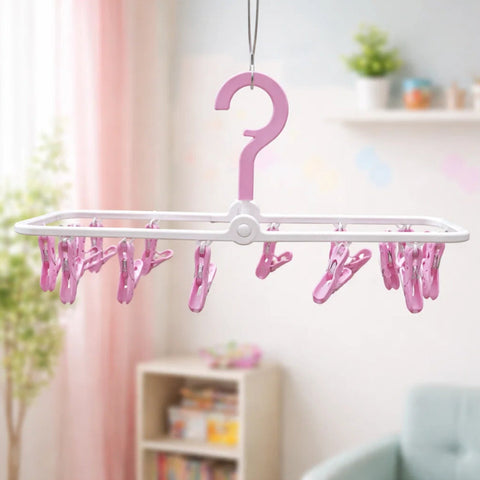 YCSF - Foldable Laundry Hangers - 12 Clips - Purple - Rectangle