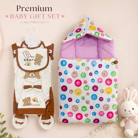 Newborn Welcome Bundle - Rust Bear Starter Set & Bubble Beads Carry Nest