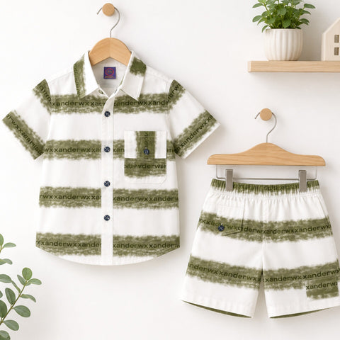 KZ - Cotton - Shirt & Short - Green - Alphabets